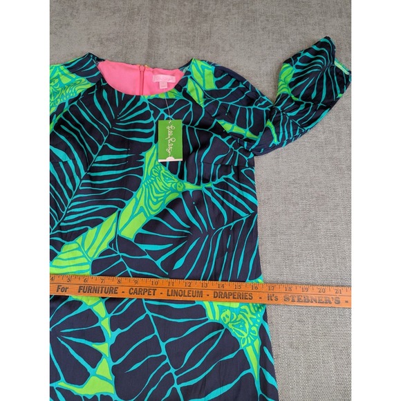 NWT Lilly Pulitzer Dress Womens Sz 2 Carol Under the Palms Green Leaves Shift - Picture 5 of 8